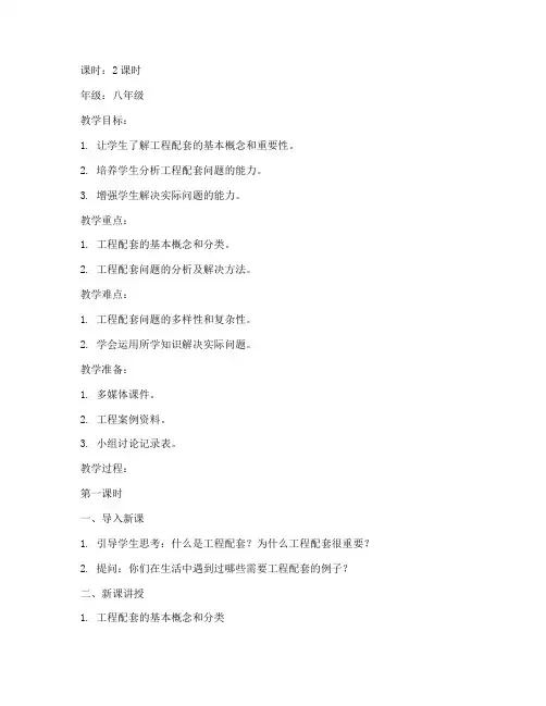 初中工程配套问题教案模板