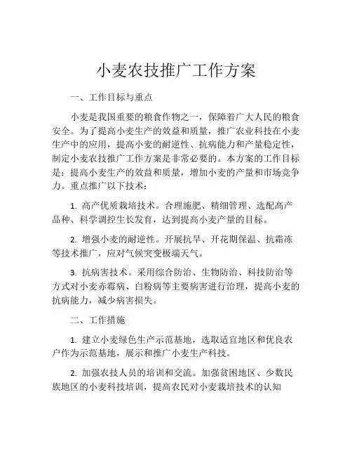 小麦农技推广工作方案