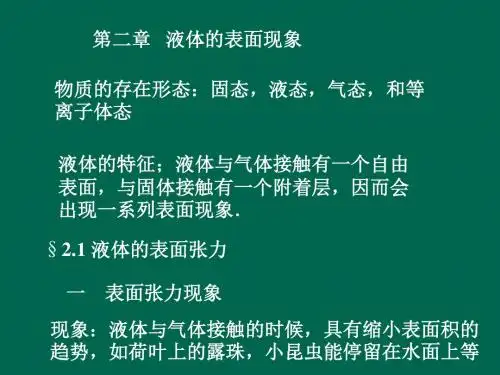 液体的表面现象