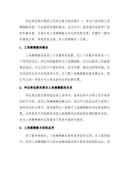 三角模糊数与毕达哥拉斯三角模糊数