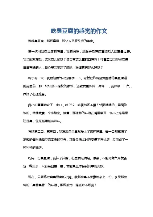 吃臭豆腐的感觉的作文