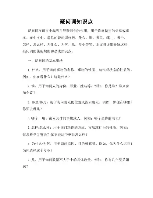 疑问词知识点