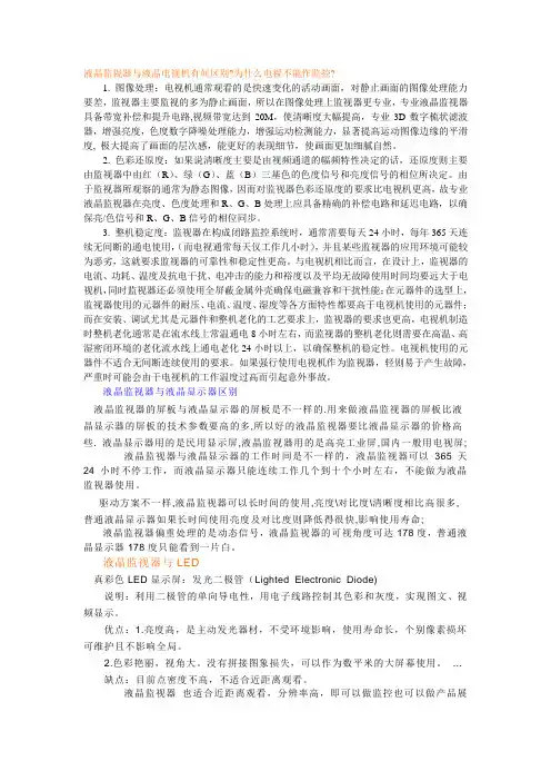 液晶监视器与液晶电视的区别