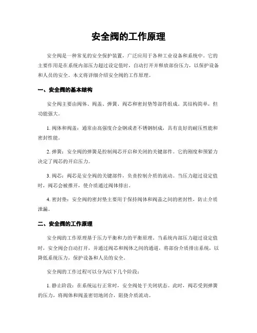 安全阀的工作原理