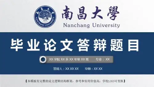 南昌大学 开题报告论文答辩精美框架式PPT模板
