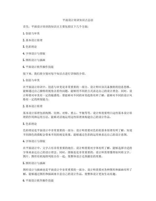 平面设计培训知识点总结