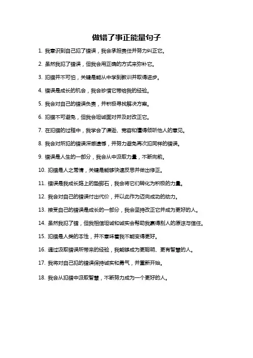 做错了事正能量句子
