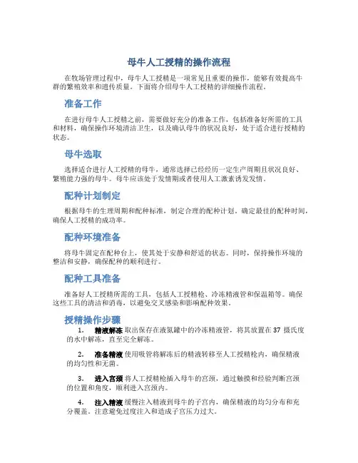 母牛人工授精的操作流程