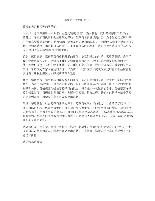 感恩责任主题班会mv