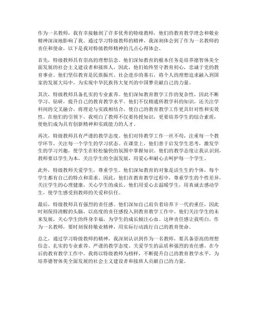 特级教师精神心得体会