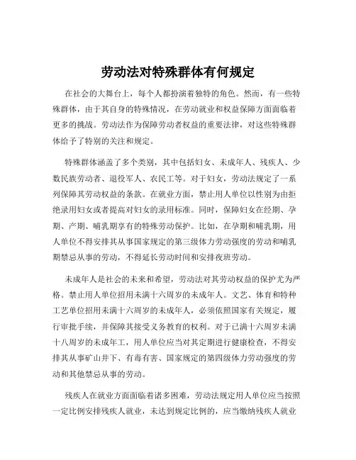劳动法对特殊群体有何规定