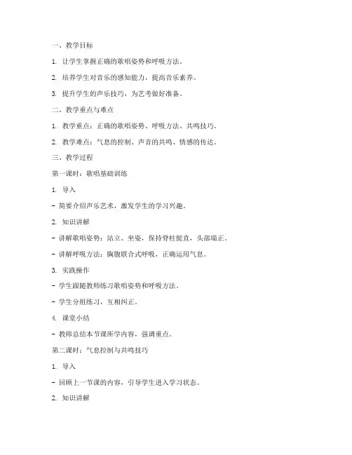艺考技巧声乐教案模板范文