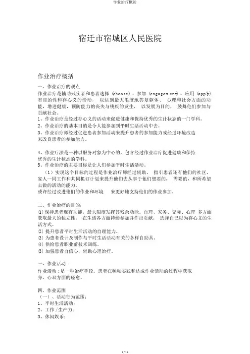 作业治疗概论