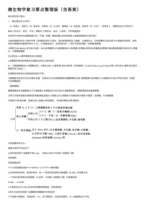 微生物学复习要点整理版（含答案）