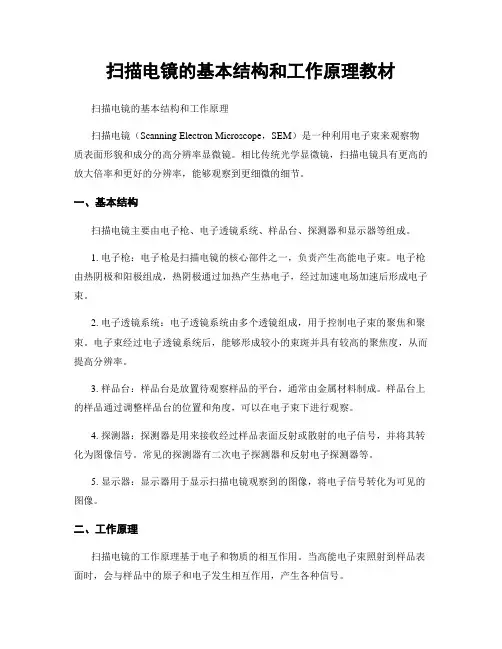 扫描电镜的基本结构和工作原理教材