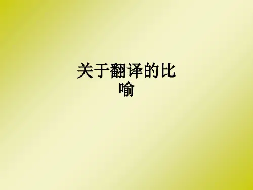 关于翻译的比喻ppt课件