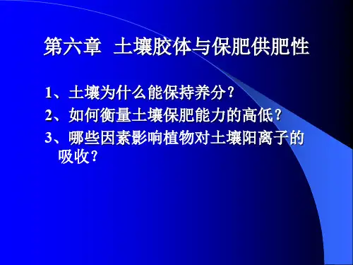 第六章土壤胶体与保肥供肥性.ppt