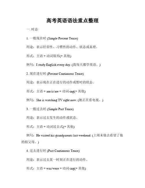 高考英语语法重点整理