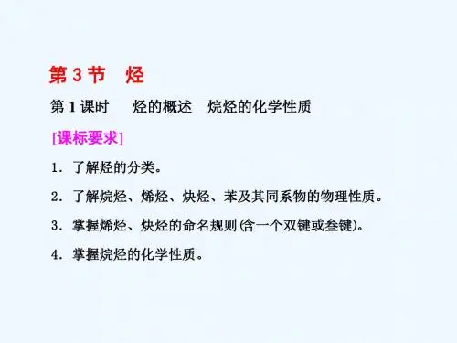 2017-2018学年高中化学 第一章 有机化合物的结构与性质 烃 第3节 烃 第1课时 烃的概述烷烃的化学性质 鲁科
