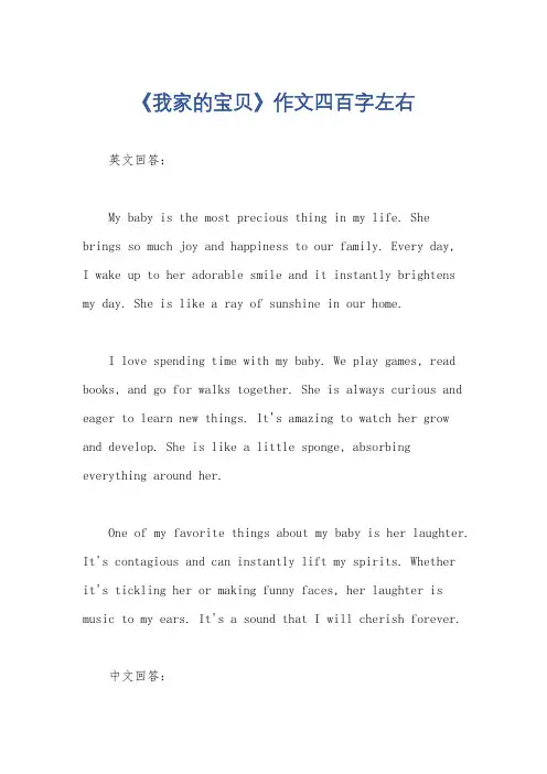 《我家的宝贝》作文四百字左右