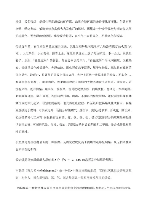 煤炭种类及简介