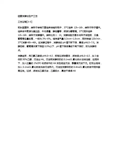 透明质酸通用发酵工艺