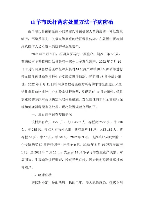 山羊布氏杆菌病处置方法 - 羊病防冶