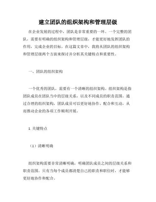 建立团队的组织架构和管理层级