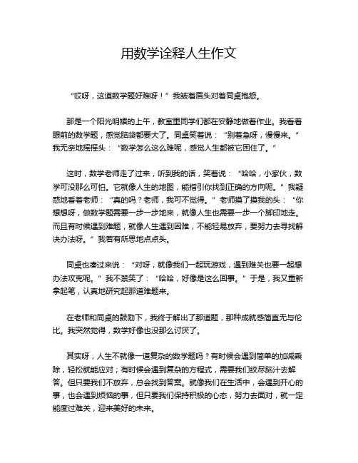 用数学诠释人生作文
