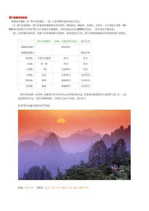 昵图网-图片星级评定标准