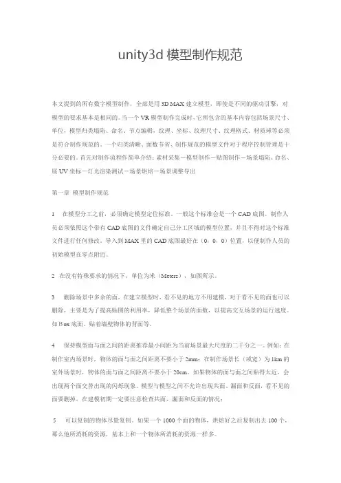 unity3d模型制作规范