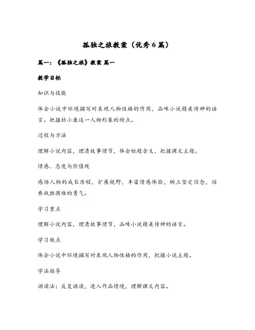 孤独之旅教案(优秀6篇)
