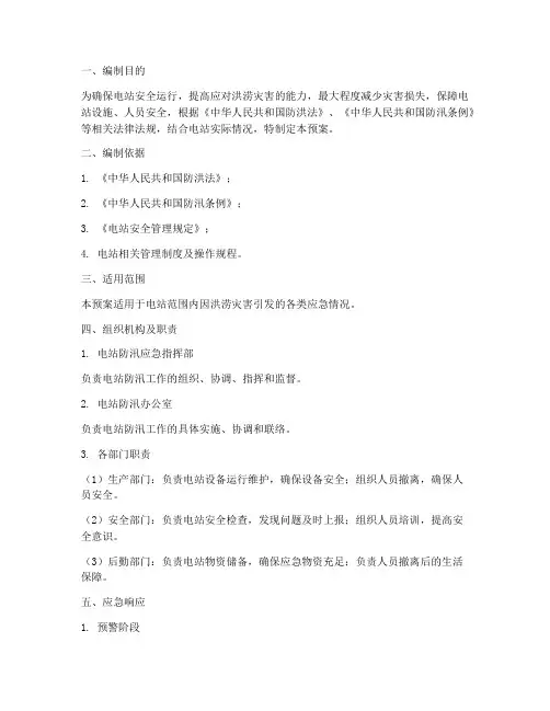 电站防汛应急专项预案
