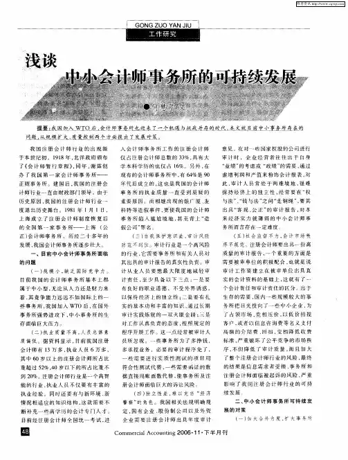 浅谈中小会计师事务所的可持续发展