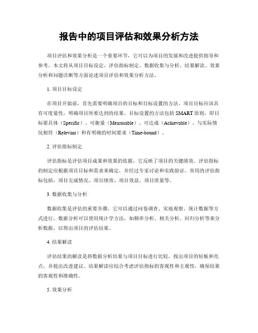 报告中的项目评估和效果分析方法