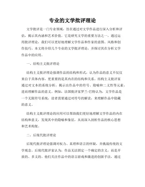 专业的文学批评理论