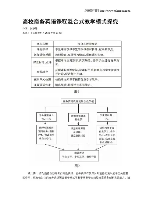 高校商务英语课程混合式教学模式探究