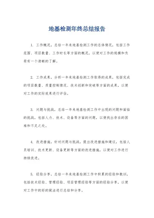 地基检测年终总结报告