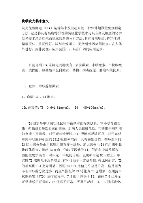 [讲解]化学发光临床意义