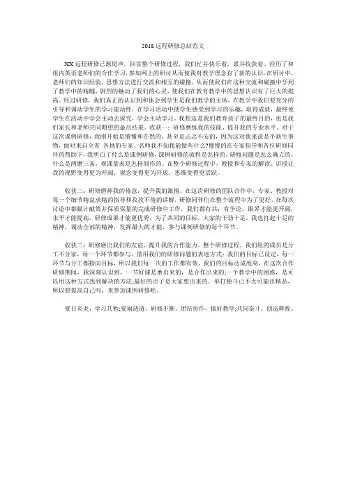 2018远程研修总结范文.doc