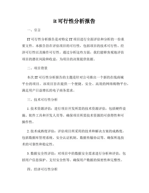 it可行性分析报告