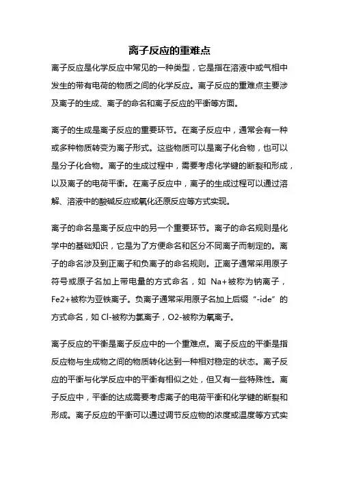 离子反应的重难点