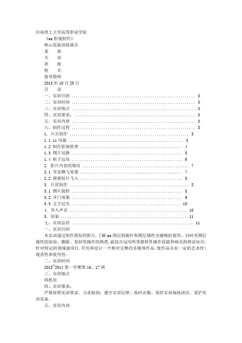 AE实习报告