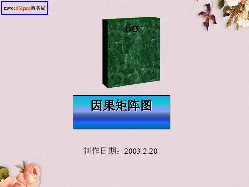 六西格玛之因果矩阵图(ppt 37页)