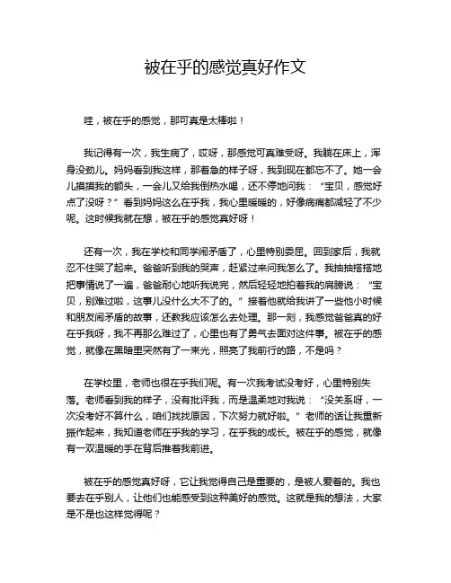被在乎的感觉真好作文