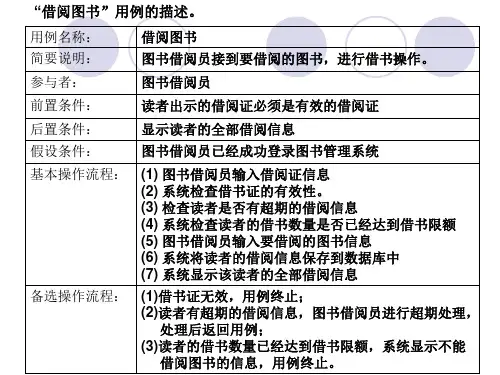 “借阅图书”用例的描述