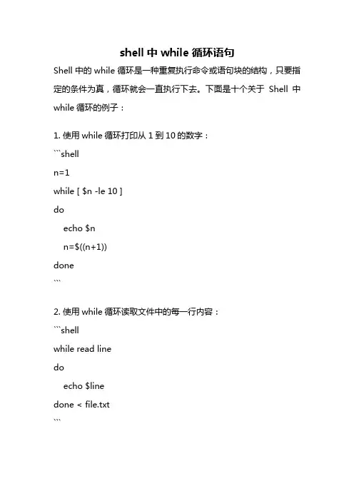 shell中while循环语句