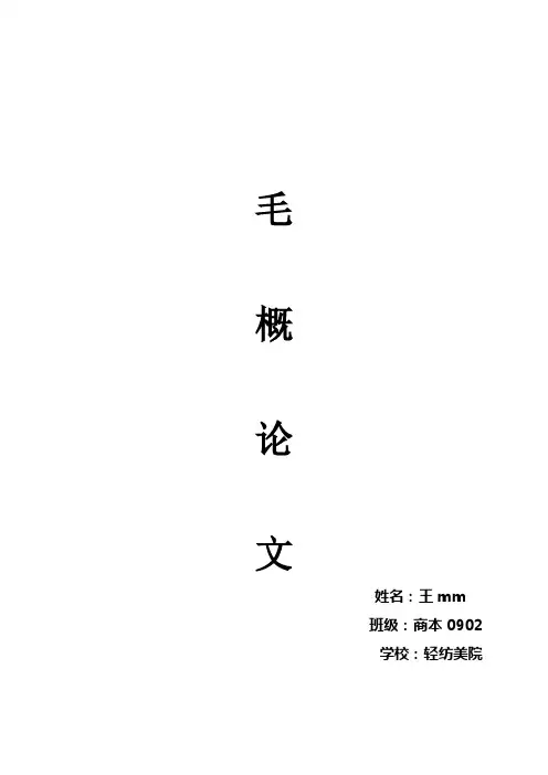 当前我国收入分配现状分析(毛概论文)