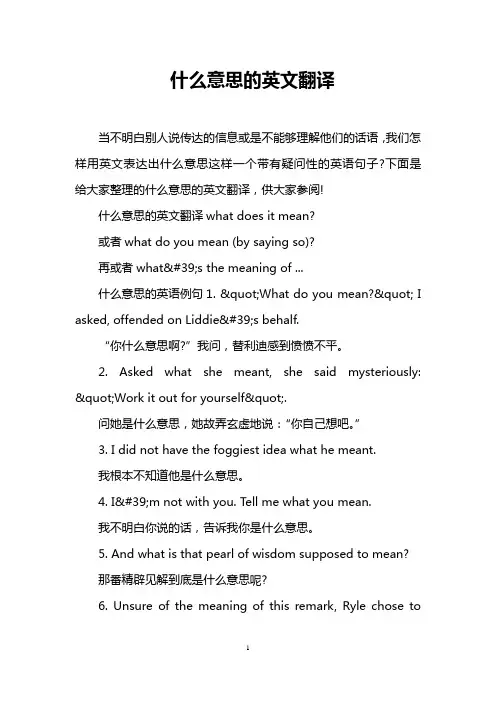 什么意思的英文翻译