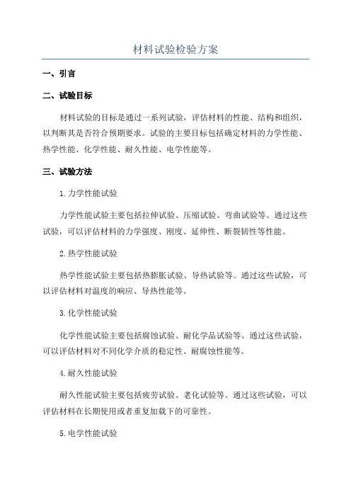 材料试验检验方案